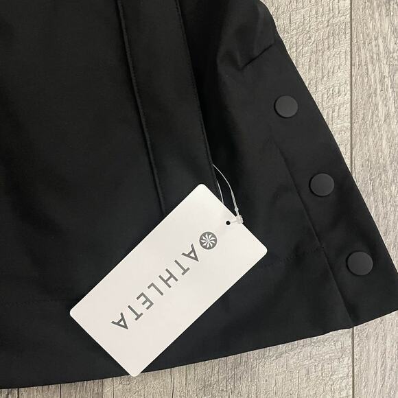 Athleta RainOut Sutro Long Trench Women's Black Hooded Rain Jacket - Picture 4 of 9